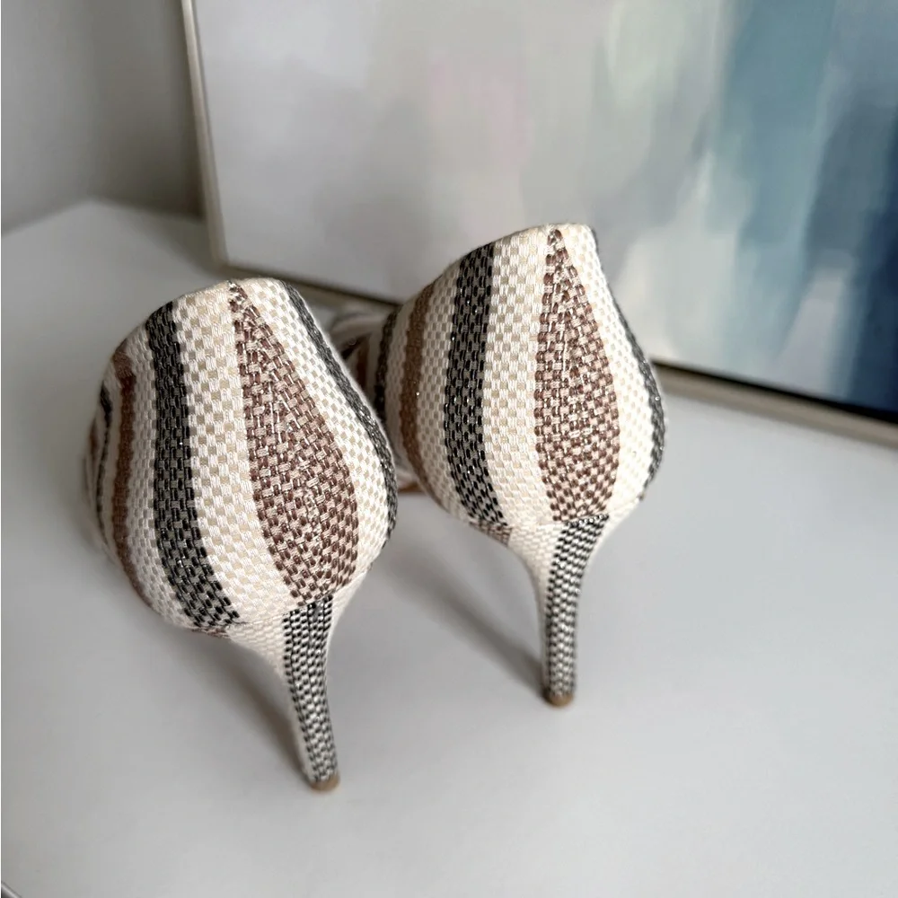 ALFANI Womens Coral Woven Padded Jeules Pointed Toe Stiletto Slip On Pumps - Picture 4 of 5